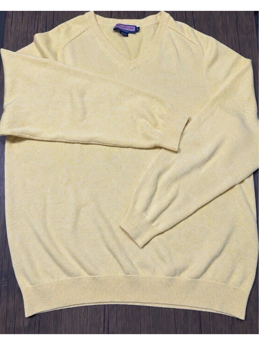 Vineyard Vines Men’s XL Yellow V-Neck Sweater 100% Cotton Shep & Ian